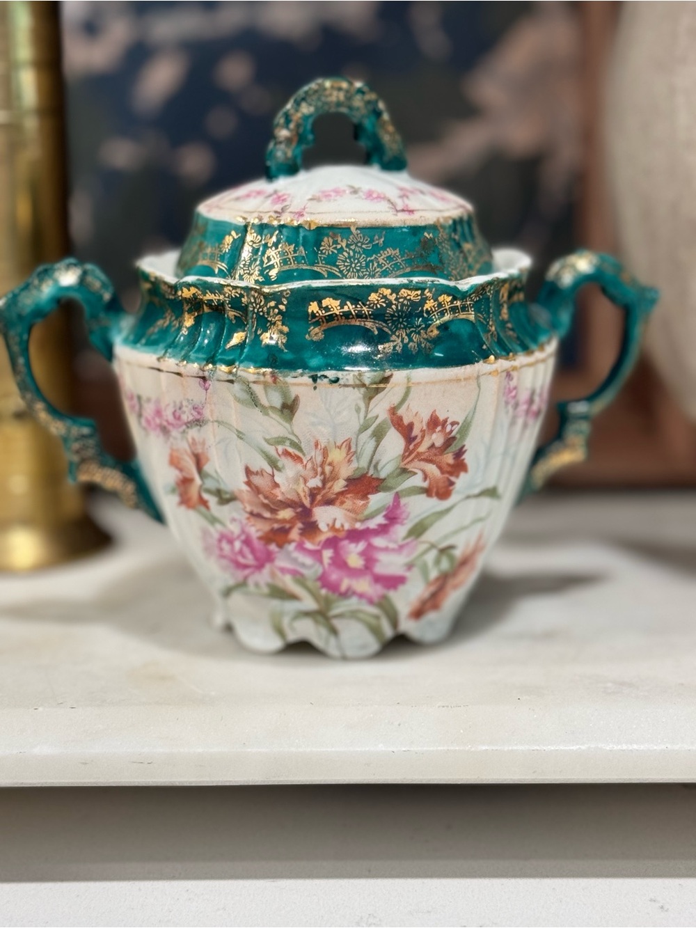 Bavaria / Vintage Hand Painted sugar Bow